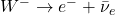 W^{-} \to e^{-} + \bar{\nu}_{e}
