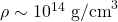 \rho \sim 10^{14} \text{ g/cm}^3