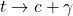t \to c + \gamma