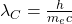 \lambda_C = \frac{h}{m_e c}