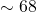 \sim 68%