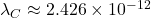 \lambda_C \approx 2.426 \times 10^{-12}
